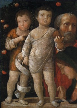  Saint Tableaux - La sainte famille avec St Jean Renaissance peintre Andrea Mantegna